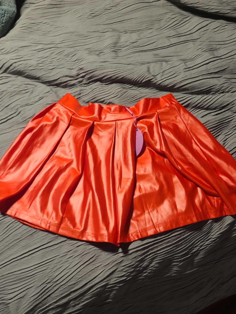 Bold Red Faux-Leather Circle Skirt